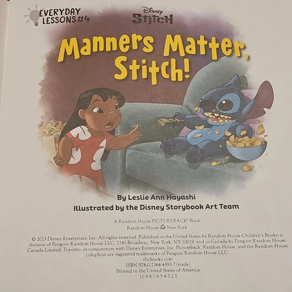 Disney Stitch Manners Matter Book. #4 everyday lessons. Nwts